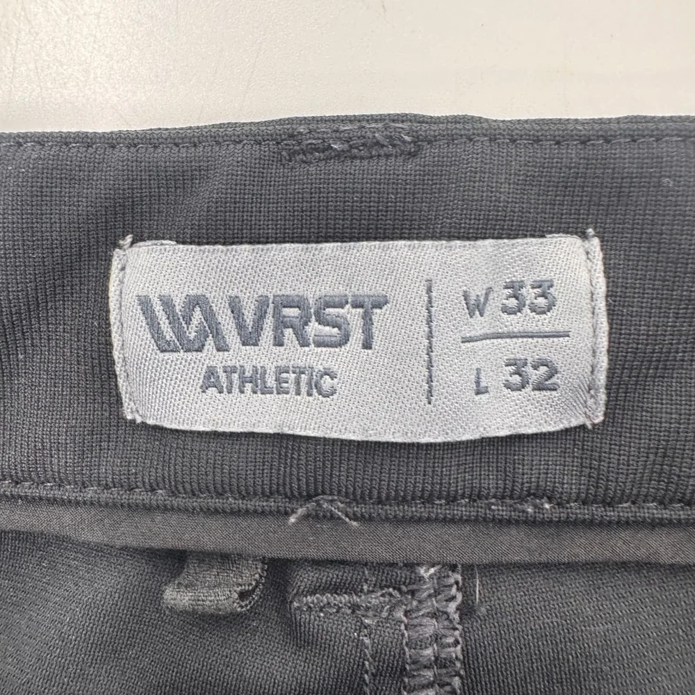 VRST Athletic Men Black 5-Pocket Golf Commuter Pants 33x32 Stretch Slim Fit